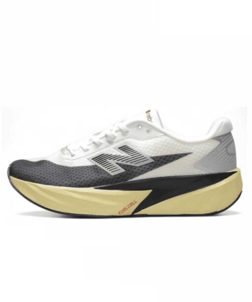 New Balance FuelCell Rebel v5 White Black Yellow - كوتشي من EG KICKS